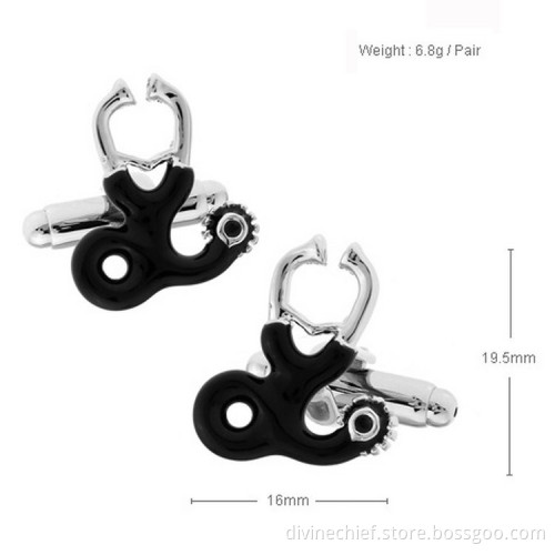 Make Custom High Quality Black Paint Medical Stethoscope Cufflinks